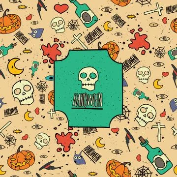 Halloween seamless pattern Stock Illustration