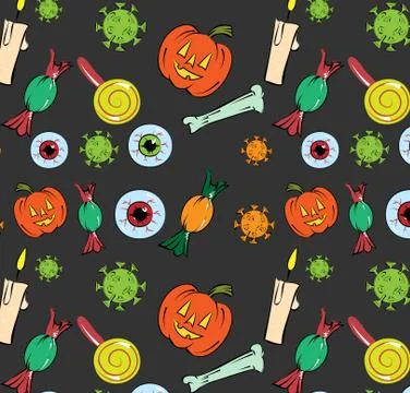 Halloween seamless pattern Stock Illustration