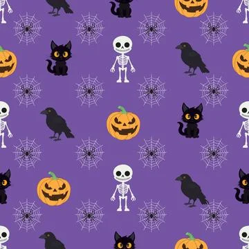 Halloween seamless pattern. Illustrazione stock