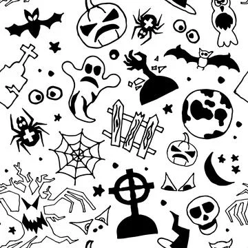 Halloween seamless pattern Stock Illustration