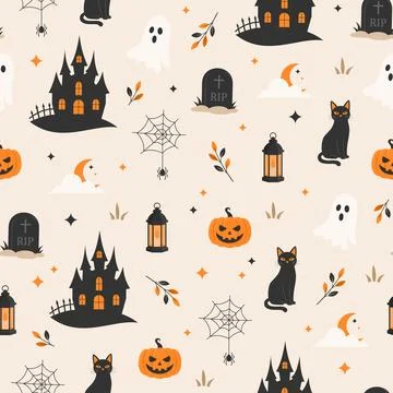 Halloween seamless pattern Stock Illustration