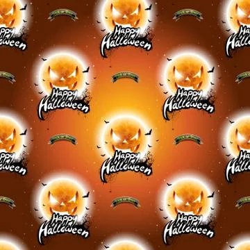Halloween seamless pattern illustration Stock Illustration