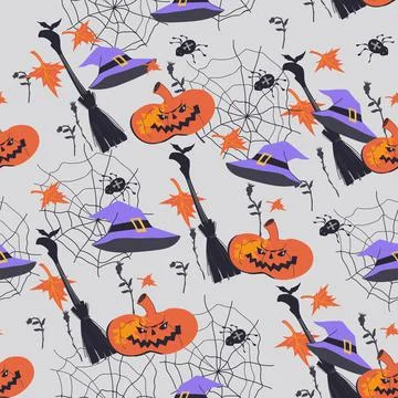 Halloween seamless pattern or endless wrapping texture design vector. Stock Illustration