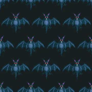 Halloween seamless pattern Pixel Art 스톡 일러스트