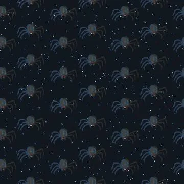 Halloween seamless pattern Pixel Art Illustrazione stock