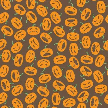 Halloween seamless pattern with pumpkin Stock Illustration