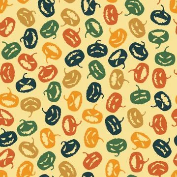 Halloween seamless pattern with pumpkin Stock Illustration