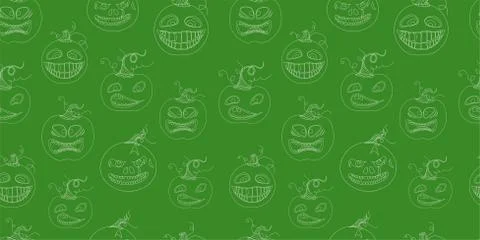 Halloween seamless pattern. pumpkin is scary and cute. Vector illustration. Stock Illustration