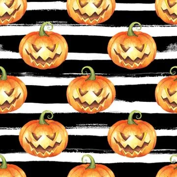 Halloween seamless pattern with pumpkins 21 Stock-Illustration