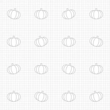 Halloween seamless pattern with pumpkins on grid background in light grey Stock Illustration