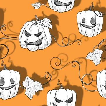 Halloween seamless pattern with pumpkins Halloween seamless pattern with p... Stock Photos