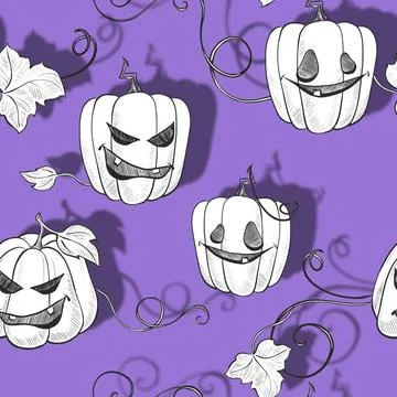 Halloween seamless pattern with pumpkins Halloween seamless pattern with p... Stock Photos