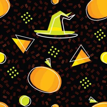 Halloween seamless pattern with pumpkins Stock Illustration