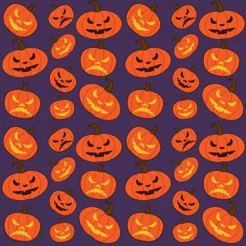 Halloween seamless pattern with pumpkins. Illustration