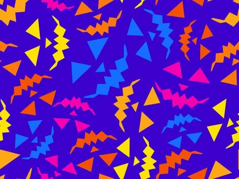 Halloween seamless pattern with scary faces. Colorful pumpkin faces carved .. Stock Illustration