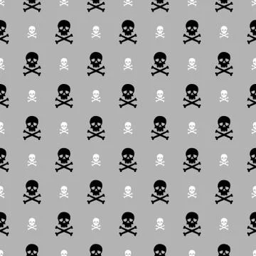 Halloween Seamless pattern with skull Stock Illustration
