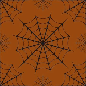 Halloween seamless pattern with spider web. Vector illustration in black Stock Illustration