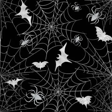 Halloween seamless pattern. spider web. watercolor background halloween se... Stock Photos