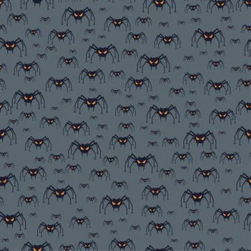 Halloween seamless pattern with spiders Illustrazione stock