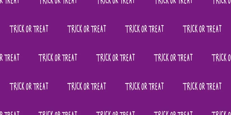Halloween seamless pattern with Trick or Treat hand written lettering. Endl.. Stock Illustration