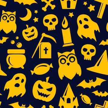 Halloween seamless pattern. Vector background Stock Illustration