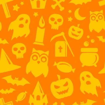 Halloween seamless pattern. Vector background Stock Illustration