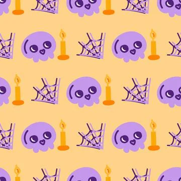 Halloween seamless pattern. Vector graphic illustration. Stock Illustration
