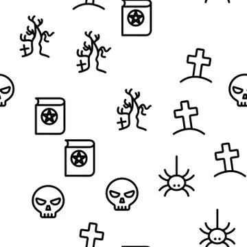 Halloween Seamless Pattern Vector 스톡 일러스트