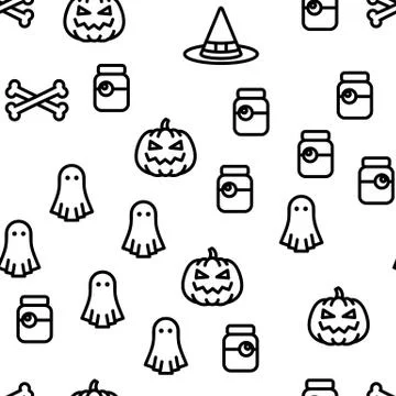 Halloween Seamless Pattern Vector Illustrazione stock