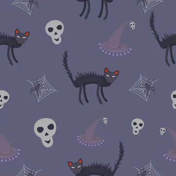 Halloween seamless pattern in vector Stock Illustration