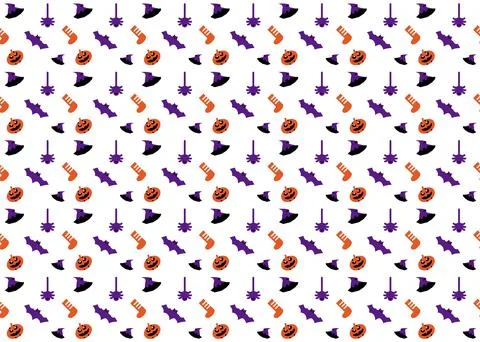 Halloween seamless pattern on white background ep13 Stock Illustration