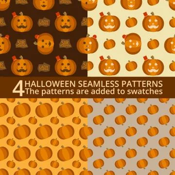 Halloween seamless patterns Stock Illustration