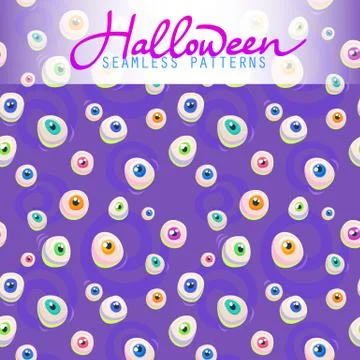 Halloween seamless patterns. Vector halloween background. Flat style. Stockillustratie