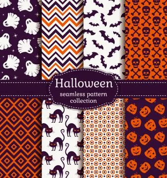 Halloween seamless patterns. Vector set. イラスト素材