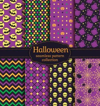 Halloween seamless patterns. Vector set. イラスト素材