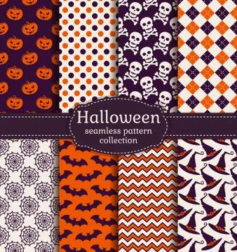 Halloween seamless patterns. Vector set. イラスト素材
