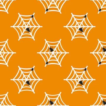 Halloween seamless spider web pattern Stock Illustration