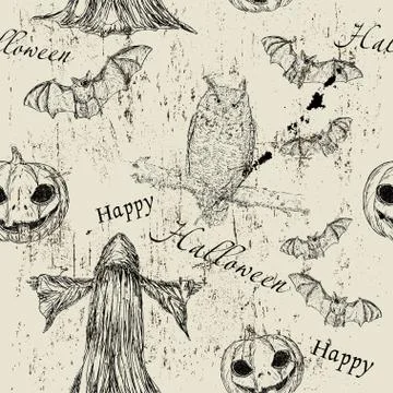 Halloween seamless texture Stock Illustration