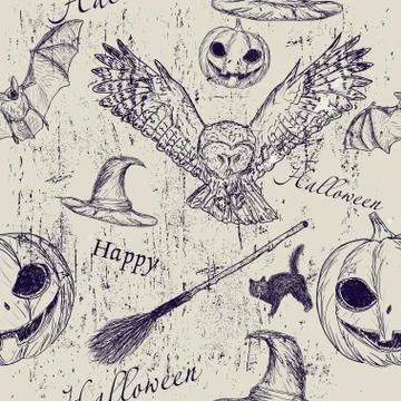Halloween seamless texture Stock Illustration