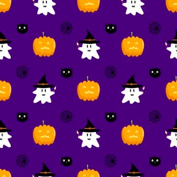 Halloween seamless vector pattern Illustrazione stock