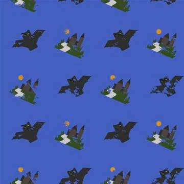 Halloween seamless  vector pattern Stock Illustration