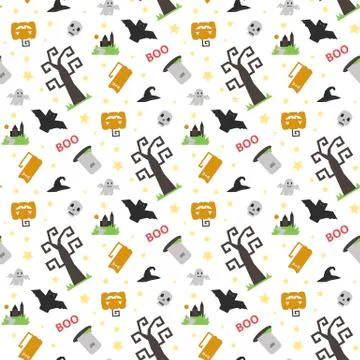 Halloween seamless  vector pattern Stock Illustration