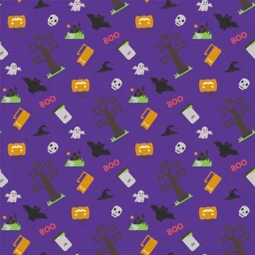 Halloween seamless  vector pattern Stock Illustration