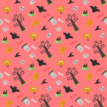 Halloween seamless  vector pattern Stock Illustration