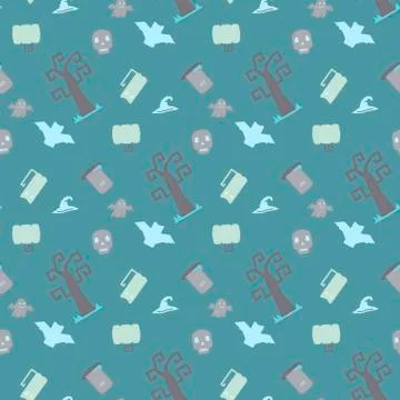 Halloween seamless  vector pattern Stock Illustration