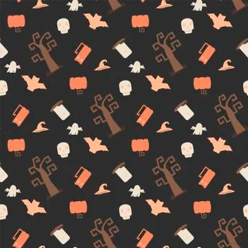 Halloween seamless  vector pattern Stock Illustration