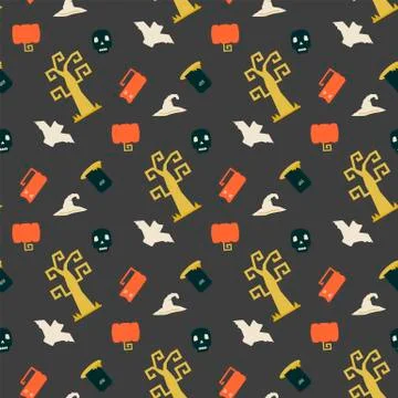 Halloween seamless  vector pattern Stock Illustration