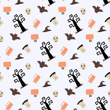 Halloween seamless  vector pattern Stock Illustration