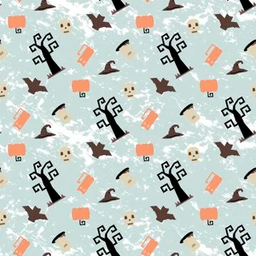 Halloween seamless  vector pattern Stock Illustration
