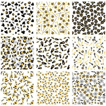 Halloween seamless vector patterns イラスト素材